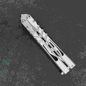 Outdoor Fancy Swinging Knife Camping Folding Knife Cold Weapon Travel Fruit Knife (Option: Gradient blue and white)