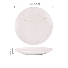New Japanese Breakfast Dish Ceramic Tableware (Option: White rust spot-Large platter)