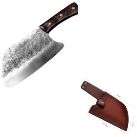 Traditional Pure Manual Forged Stainless Manganese Steel Kitchen Knife (Option: MCD71 with Leather scabbard)