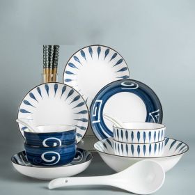 Ceramic Japanese Style Set Household Gift (Option: Mixed bicolor2)
