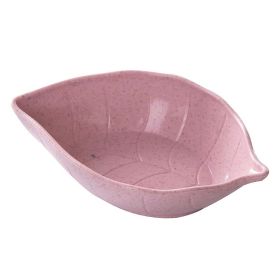 Small Straw Leaves Saucer Creative Snacks Plate Japanese Style Tableware Vinegar Dish (Option: Pink 1 Pack)