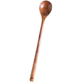 Stirring Cooking Lengthened Cooking Spoon Long Handle (Color: Brown)