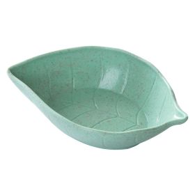 Small Straw Leaves Saucer Creative Snacks Plate Japanese Style Tableware Vinegar Dish (Option: Green 1 Pack)