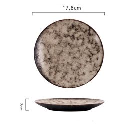 New Japanese Breakfast Dish Ceramic Tableware (Option: Grey pattern-Small platter)