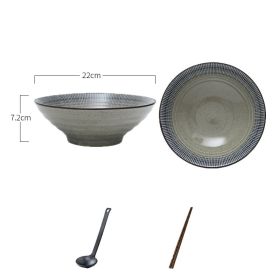 Japanese Ceramic Bowl Commercial Large Ramen (Option: 9inch Trumpet bowl set)