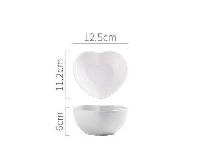 Nordic Love Creative Plate Heart-shaped Couple Dinner Plate Saucer Ceramic Cutlery (Option: Bowl white-4.5inches)