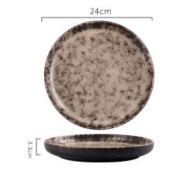 New Japanese Breakfast Dish Ceramic Tableware (Option: Grey pattern-Large high wing platter)