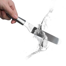 Stainless Steel Baking Cream Spatula (Option: 4inch curved kiss knife)