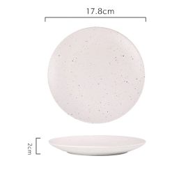 New Japanese Breakfast Dish Ceramic Tableware (Option: White rust spot-Small platter)
