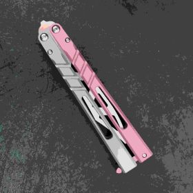 Outdoor Fancy Swinging Knife Camping Folding Knife Cold Weapon Travel Fruit Knife (Option: Deep blue and white)