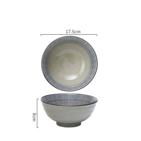 Japanese Ceramic Bowl Commercial Large Ramen (Option: 7inch blue rain)