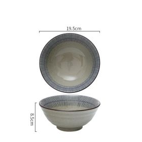 Japanese Ceramic Bowl Commercial Large Ramen (Option: 8inch blue rain)