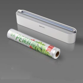 Upgraded Plastic Sharp Cutter Fixing Foil Cling Film Wrap Dispenser Fixed Refrigerator Storage Holder Kitchen Tool Accessories (Option: Light Luxury Gray)