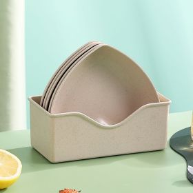 Household Table Fruit Snack Plate (Option: Beige with base)