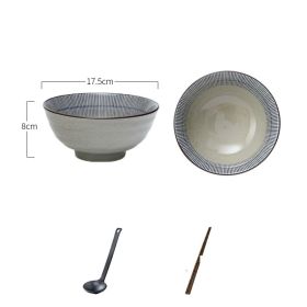 Japanese Ceramic Bowl Commercial Large Ramen (Option: 7inch blue rain set)