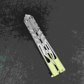 Outdoor Fancy Swinging Knife Camping Folding Knife Cold Weapon Travel Fruit Knife (Option: Gradient blue gold)