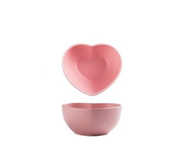 Nordic Love Creative Plate Heart-shaped Couple Dinner Plate Saucer Ceramic Cutlery (Option: Bowl pink-8inches)