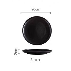 Home Fashion Simple Solid Color Western Dinner Plate (Option: Bright face plate-20cm-1PC)