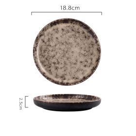 New Japanese Breakfast Dish Ceramic Tableware (Option: Grey pattern-Small high wing platter)