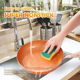 Frying Pan Nonstick 20 24 28cm Frying Pan with Ceramic Titanium Coating Round Copper Egg Pan Kitchen Cookware (size: 20cm)