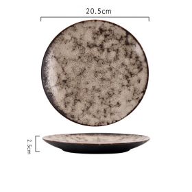 New Japanese Breakfast Dish Ceramic Tableware (Option: Grey pattern-Large platter)