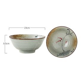 Japanese Ceramic Bowl Commercial Large Ramen (Option: 8inch Fish play)
