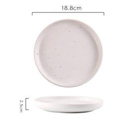 New Japanese Breakfast Dish Ceramic Tableware (Option: White rust spot-Small high wing platter)