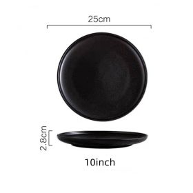 Home Fashion Simple Solid Color Western Dinner Plate (Option: Bright face plate-25cm-1PC)