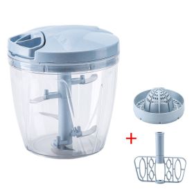 Hand-pulled Meat Grinder Household Small Stirrer Juicer Multi-function Mincing Machine 900ml Hand-pulled Vegetable Cracker (Option: Nordic Blue)